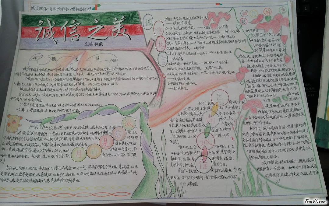 诚信之美手抄报版面设计图图片1