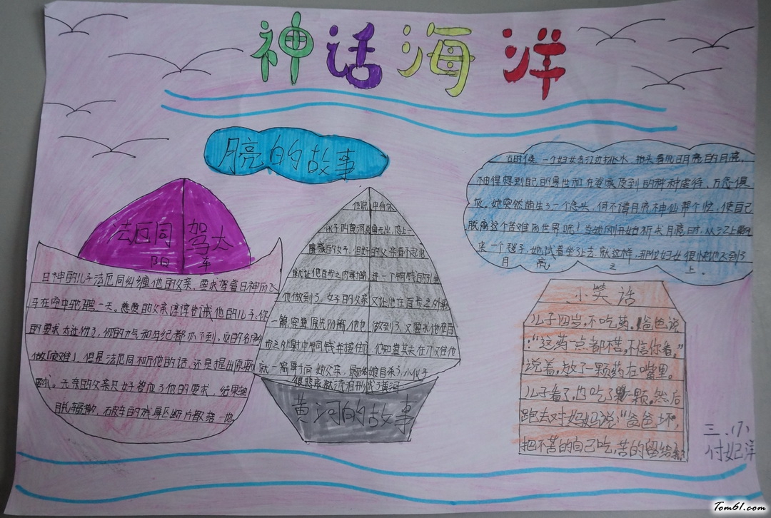 小学三年级神话海洋手抄报版面设计图图片1