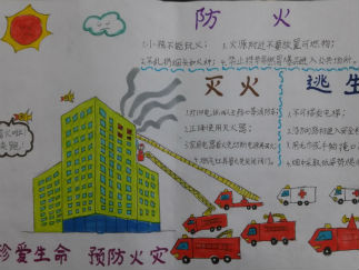 珍爱生命预防火灾手抄报版面设计图