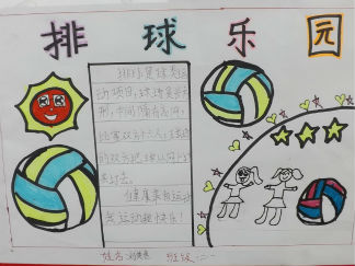 二年级排球乐园手抄报版面设计图2