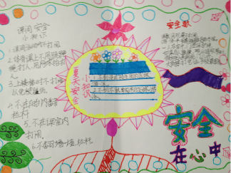 小学四年级安全在我心中手抄报版面设计图