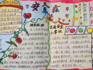 小学四年级安全在我心中手抄报版面设计图