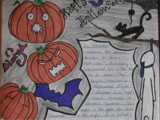 Halloween英语手抄报版面设计图2