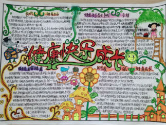 健康快乐成长手抄报版面设计图