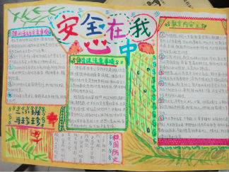 二年级安全在心中手抄报版面设计图