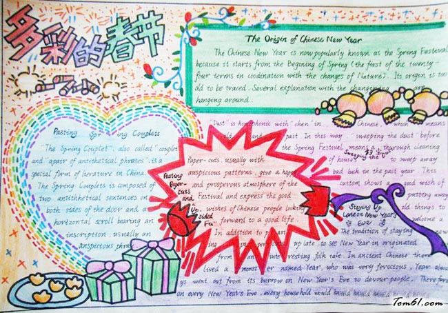春节英语手抄报版面设计图3图片1