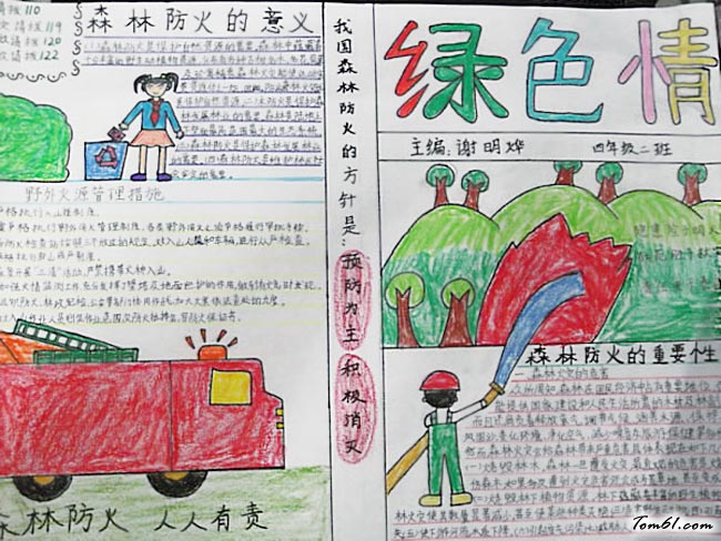 清明节森林防火手抄报版面设计图5图片1