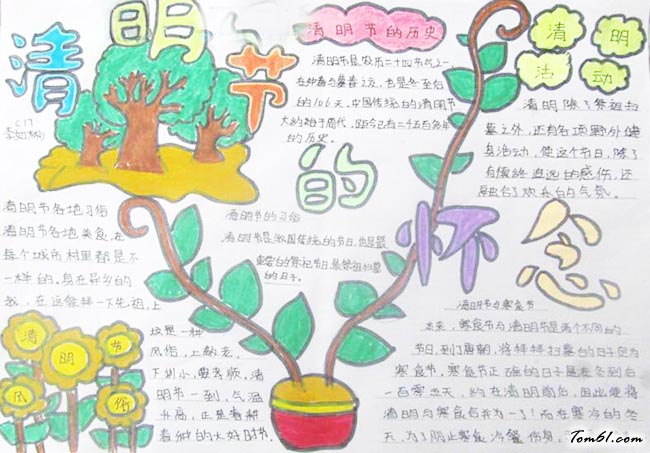 清明节漂亮手抄报版面设计图图片1