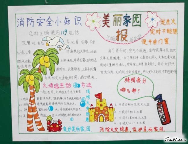 漂亮简单安全手抄报版面设计图图片1