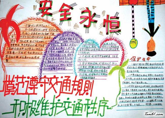 漂亮简单安全手抄报版面设计图8图片1