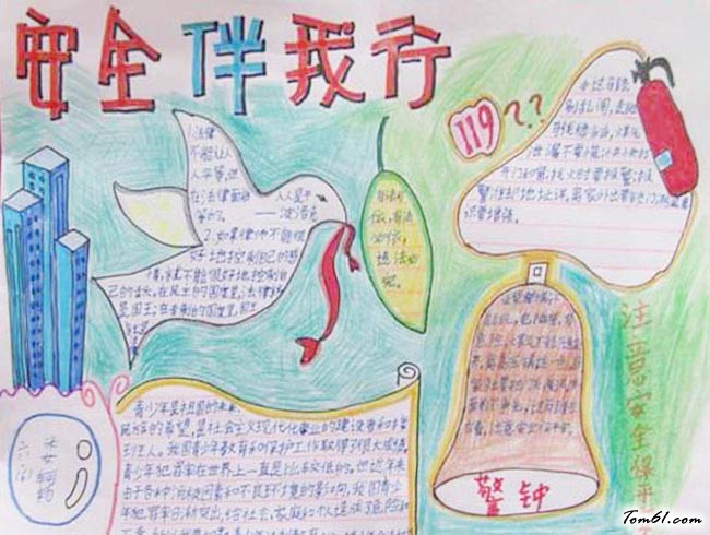 漂亮简单安全手抄报版面设计图14图片1