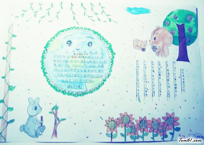 简单漂亮环保手抄报版面设计图9图片1