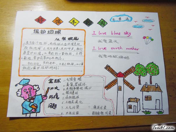 小学生绿色环保手抄报版面设计图6图片1