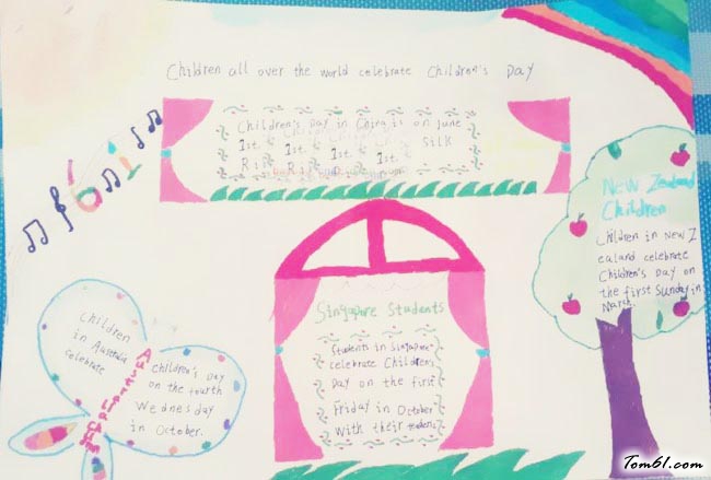 儿童节英语手抄报版面设计图4图片1