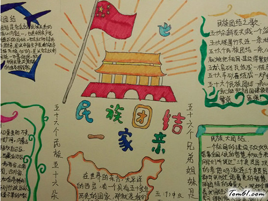民族团结手抄报版面设计图3图片1