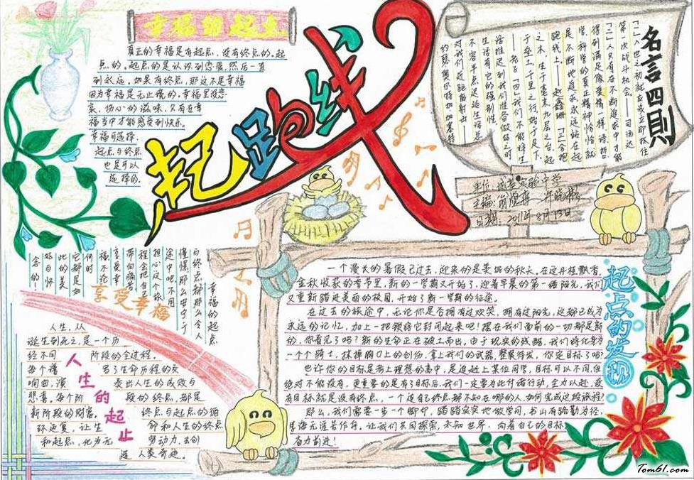 小学生新学期手抄报版面设计图2图片1