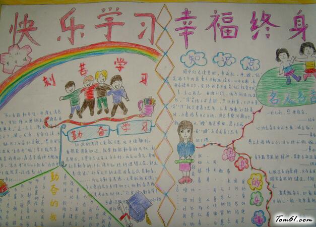 以快乐学习为题的手抄报版面设计图图片1