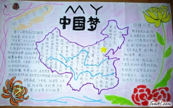中国梦手抄报版面设计图图片1