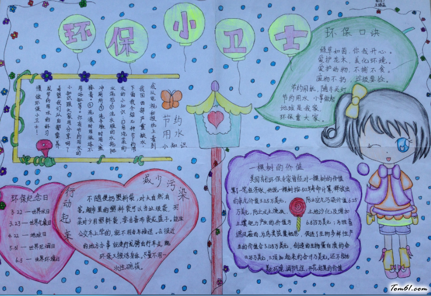 充满教育意义的环保手抄报版面设计图图片1