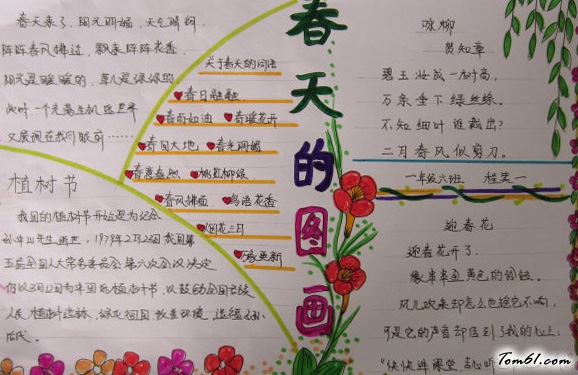 充满生机的春天手抄报版面设计图3图片1