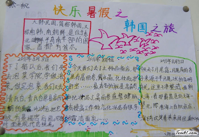 美妙的夏天手抄报版面设计图图片1