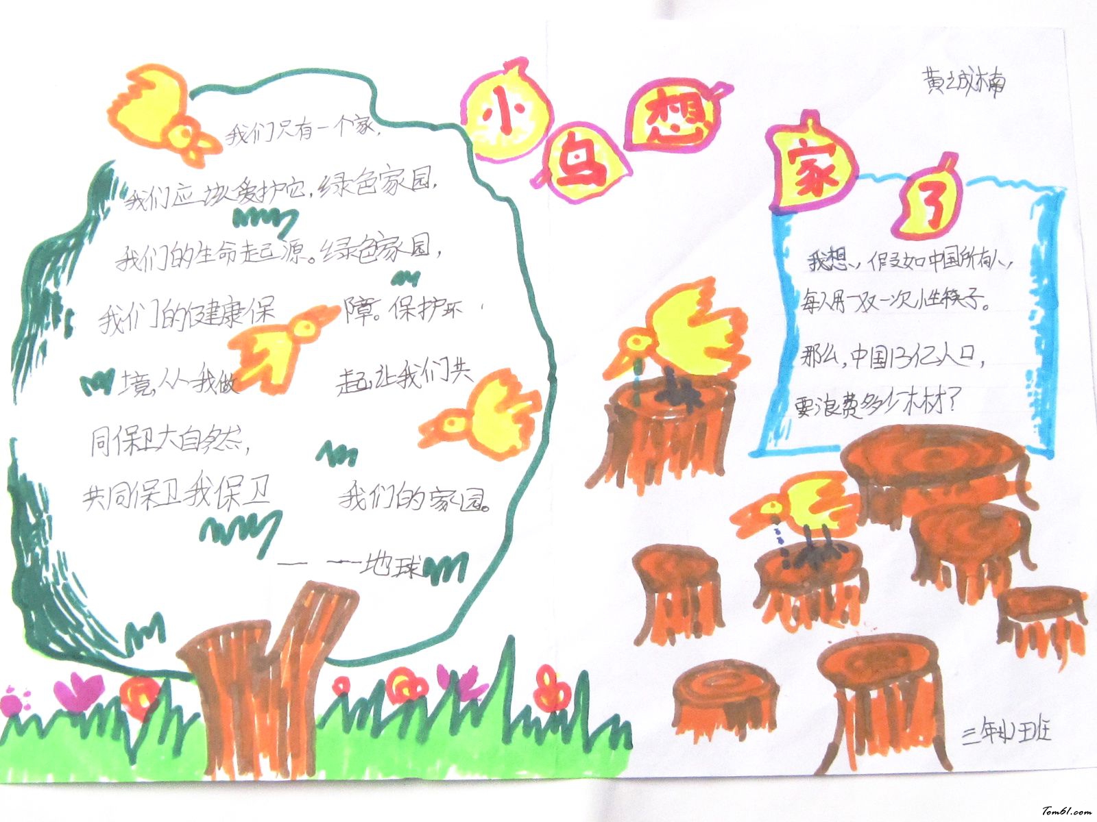 小学生创意环保手抄报版面设计图图片1