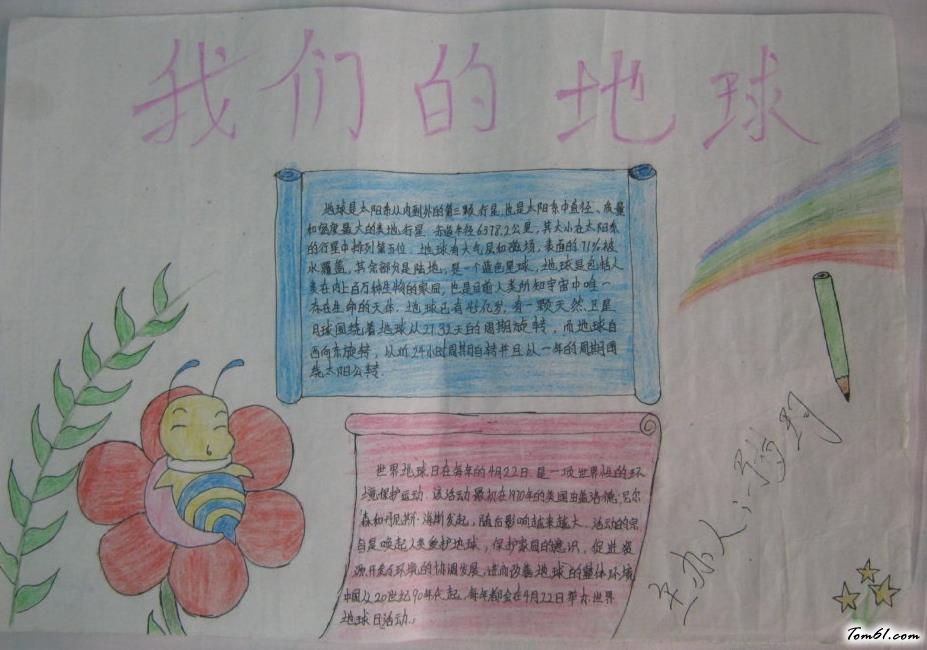 小学生世界地球日手抄报版面设计图图片1
