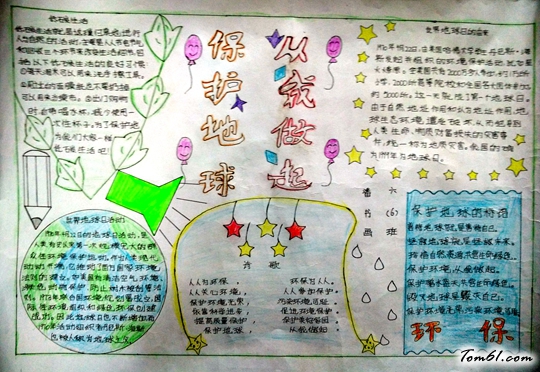 保护地球从我做起世界地球日手抄报版面设计图图片1