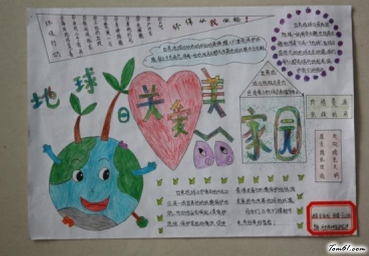绿色地球手抄报版面设计图图片1