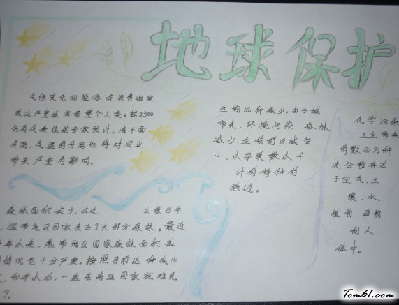简单的世界地球日手抄报版面设计图2图片1