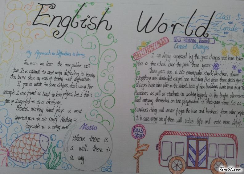 英语主题手抄报版面设计图图片1