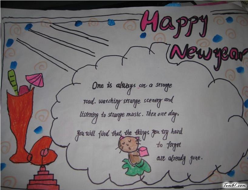 漂亮的春节英语手抄报版面设计图图片1