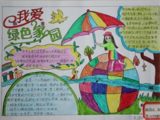 我爱绿色家园手抄报版面设计图