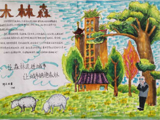 让森林走进城市手抄报版面设计图