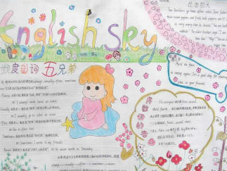 超漂亮的英语手抄报版面设计图