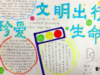 文明出行珍爱生命手抄报版面设计图