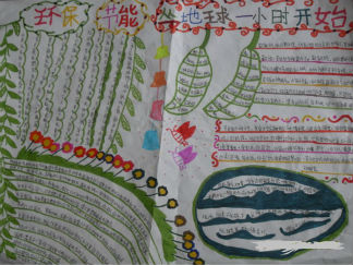 地球一小时手抄报版面设计图