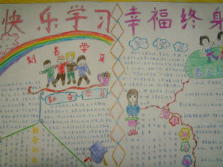 以快乐学习为题的手抄报版面设计图