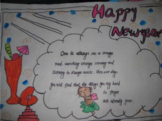 漂亮的春节英语手抄报版面设计图