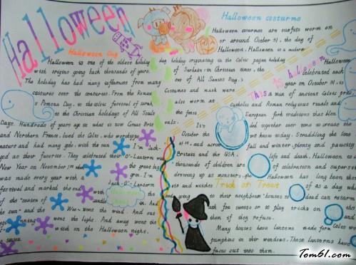 万圣节手抄报英语版面设计图图片1