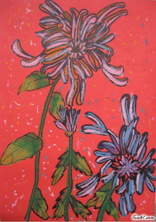 重阳节赏菊儿童画手抄报版面设计图图片1