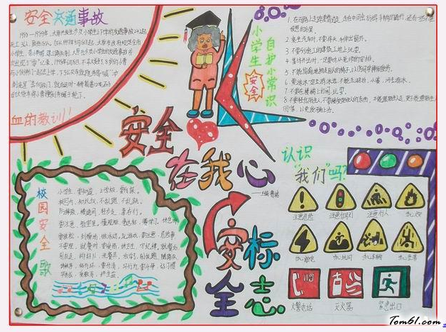 小学生安全手抄报版面设计图6图片1