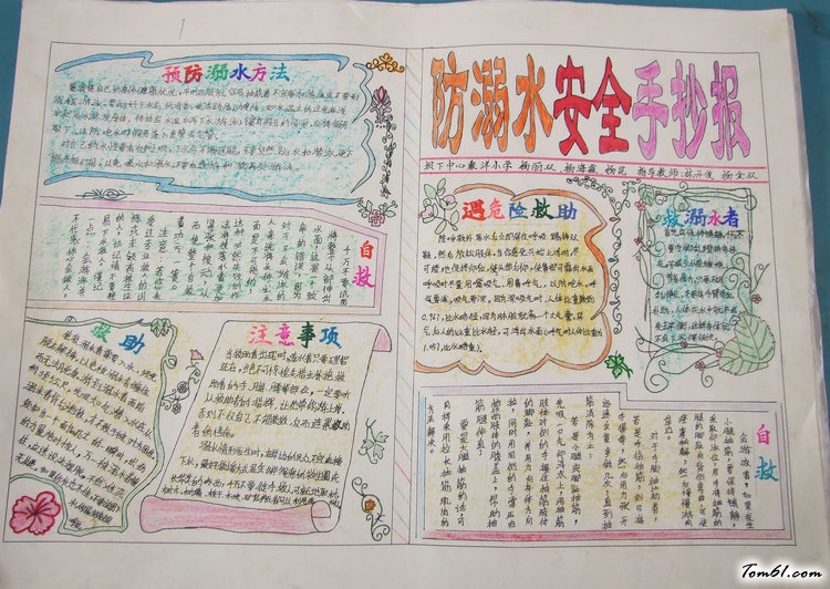 小学生防溺水手抄报版面设计图2图片1