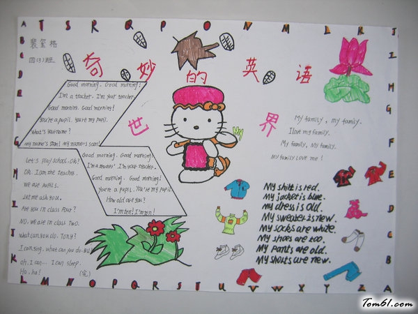 五年级英语手抄报版面设计图图片1