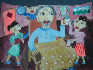 重阳节的儿童画版面设计图