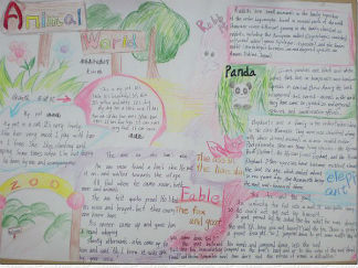 动物园的小学生英语手抄报版面设计图