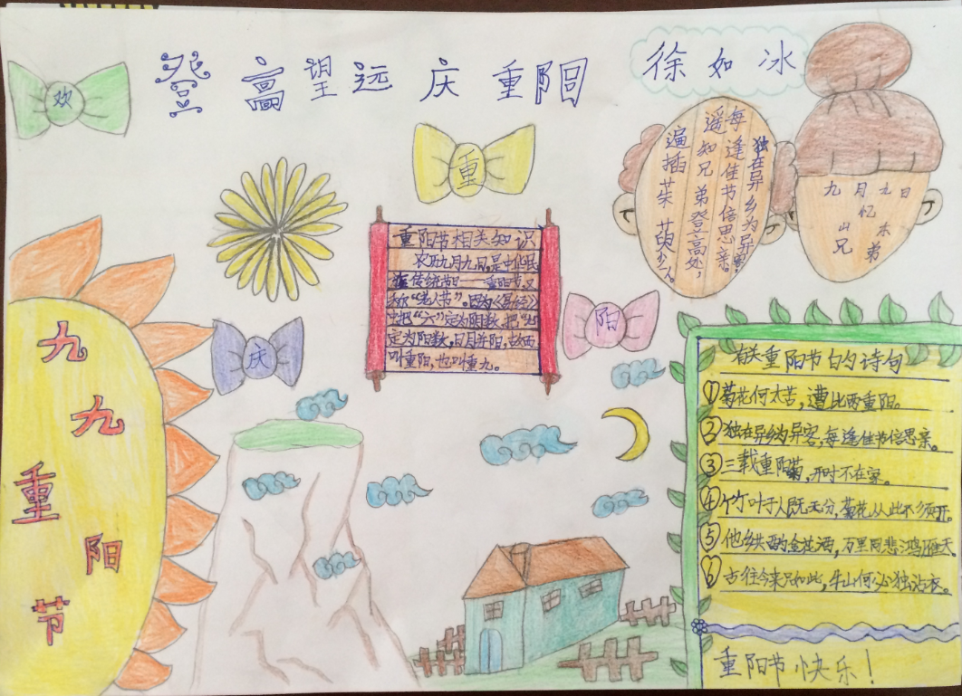 一年级重阳节手抄报板面设计图