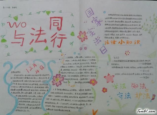我与法同行手抄报版面设计图图片1