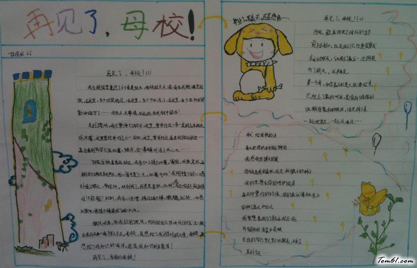 简单好看的毕业季手抄报版面设计图图片1