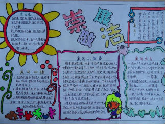 小学生廉洁教育手抄报版面设计图